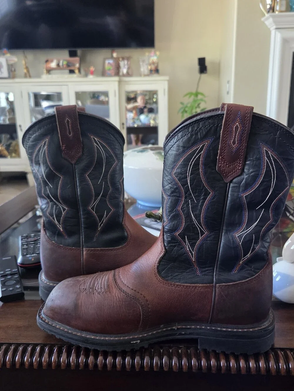 Ariat Men's Brown & Black Waterproof Composite Toe Western Work Boots